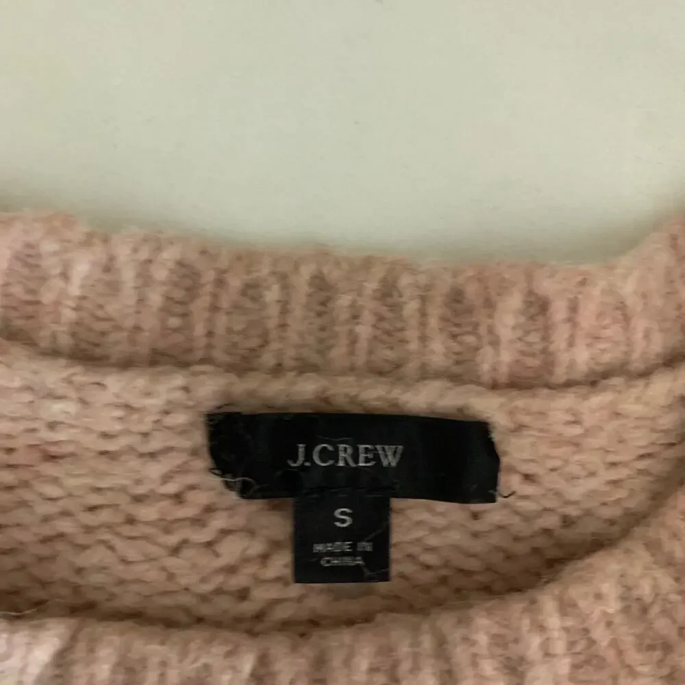 J.Crew Womens Sweater Womens S Small Pale Pink‎ Wool Blend Open Knit Pointelle